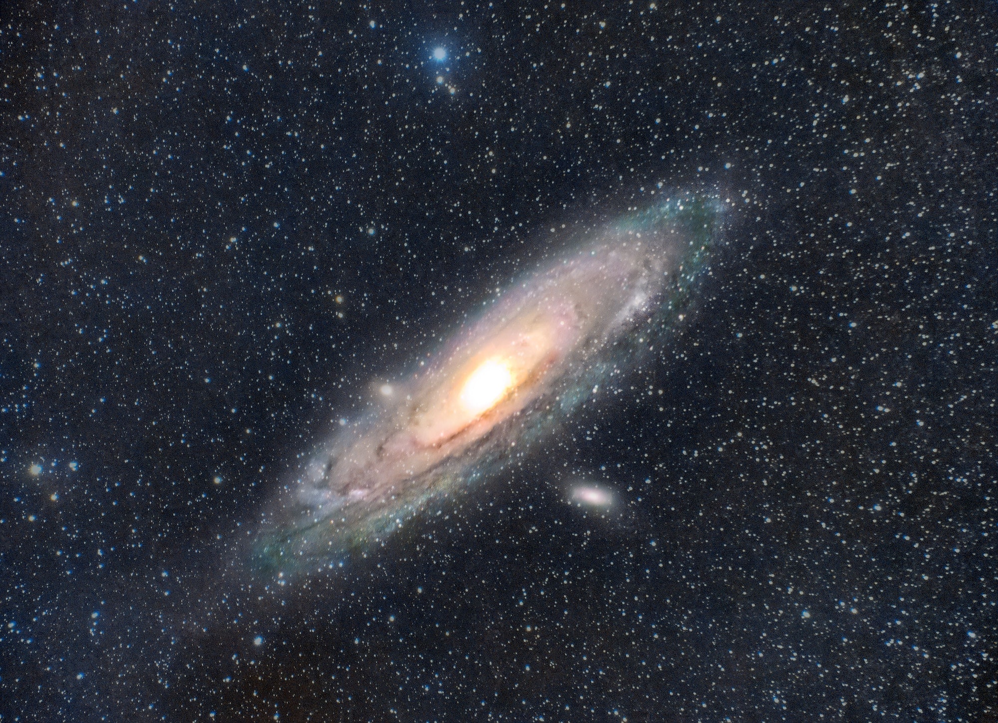 Andromeda galaxy surrounded by stars