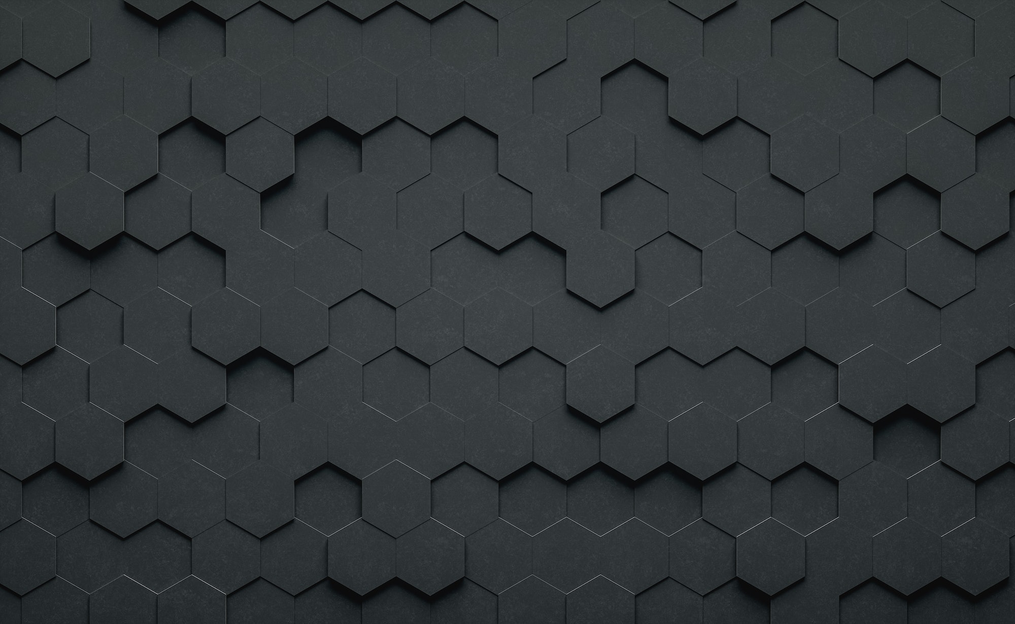Black geometric hexagonal abstract background. Futuristic and technology concept